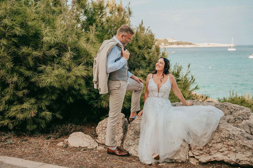 Julia & Jens am Strand der Son Moll Cala Ratjada